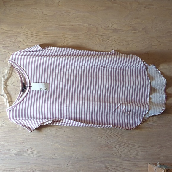 Yana K | Stretchy Comfy MAC MINI Tunic Dress Lavender/Ivory Stripe | One… - Picture 5 of 5